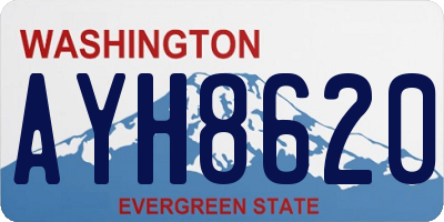 WA license plate AYH8620