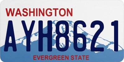 WA license plate AYH8621