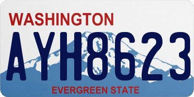 WA license plate AYH8623