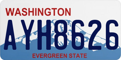 WA license plate AYH8626