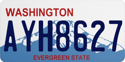 WA license plate AYH8627