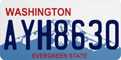 WA license plate AYH8630