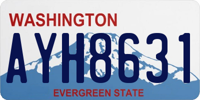 WA license plate AYH8631