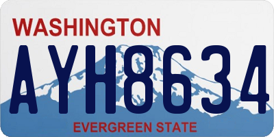 WA license plate AYH8634