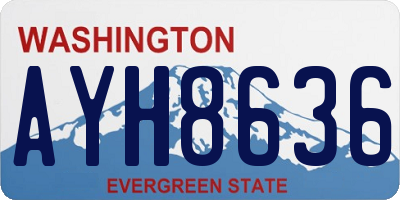 WA license plate AYH8636