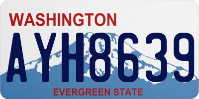 WA license plate AYH8639