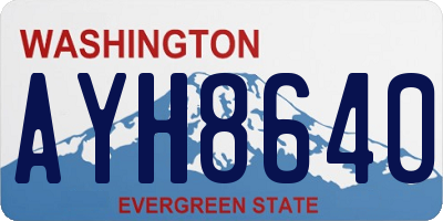 WA license plate AYH8640