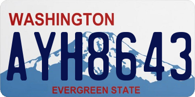 WA license plate AYH8643