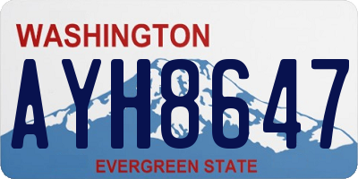 WA license plate AYH8647