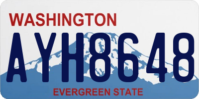 WA license plate AYH8648
