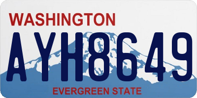 WA license plate AYH8649