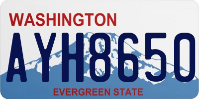 WA license plate AYH8650