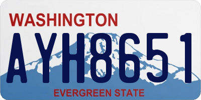 WA license plate AYH8651