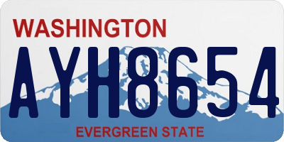 WA license plate AYH8654
