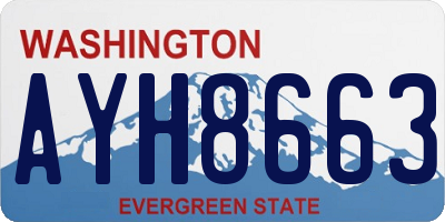 WA license plate AYH8663
