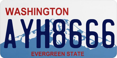 WA license plate AYH8666