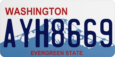 WA license plate AYH8669