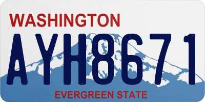 WA license plate AYH8671