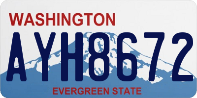 WA license plate AYH8672