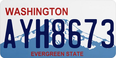 WA license plate AYH8673