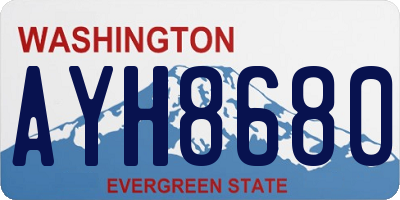 WA license plate AYH8680