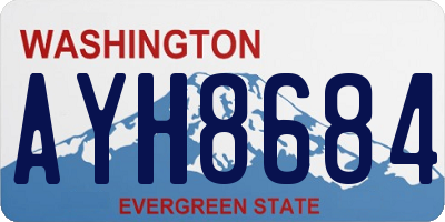 WA license plate AYH8684