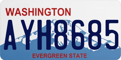 WA license plate AYH8685