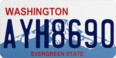WA license plate AYH8690