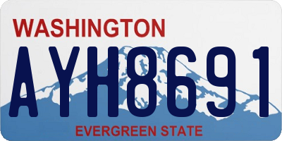 WA license plate AYH8691