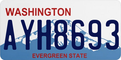 WA license plate AYH8693