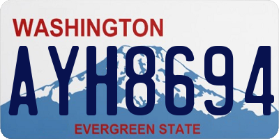 WA license plate AYH8694