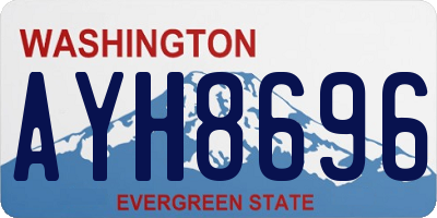 WA license plate AYH8696