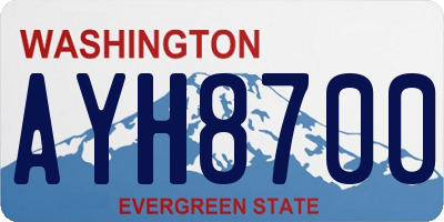 WA license plate AYH8700