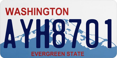 WA license plate AYH8701