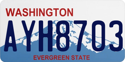 WA license plate AYH8703
