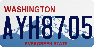 WA license plate AYH8705