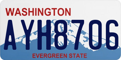 WA license plate AYH8706