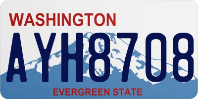 WA license plate AYH8708