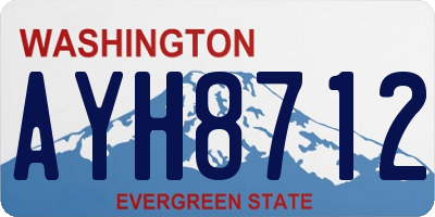 WA license plate AYH8712