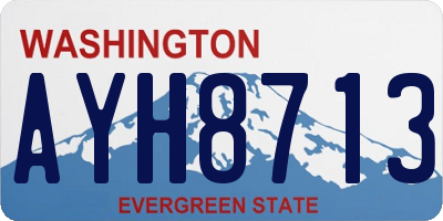 WA license plate AYH8713