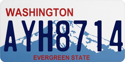 WA license plate AYH8714