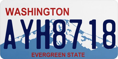 WA license plate AYH8718