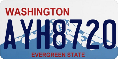 WA license plate AYH8720