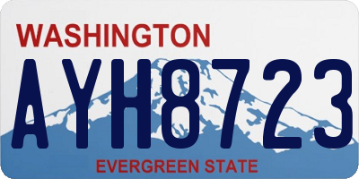 WA license plate AYH8723