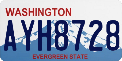 WA license plate AYH8728
