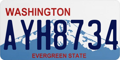 WA license plate AYH8734