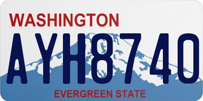 WA license plate AYH8740