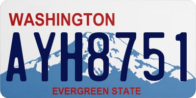 WA license plate AYH8751