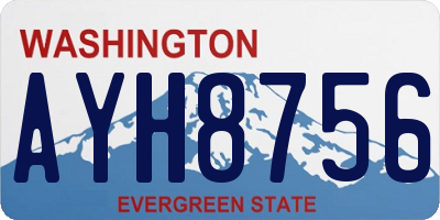 WA license plate AYH8756