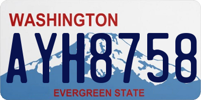 WA license plate AYH8758